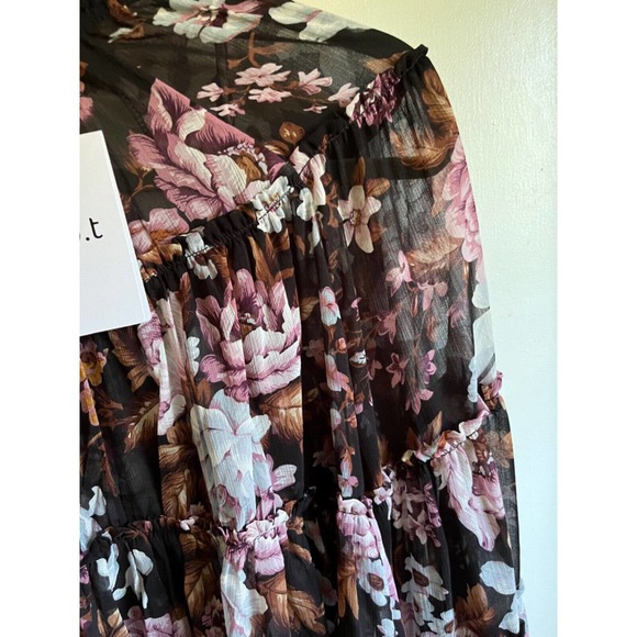 OPT One Pretty Time Tiered Floral Boho Blouse w Camisole - Picture 5 of 6